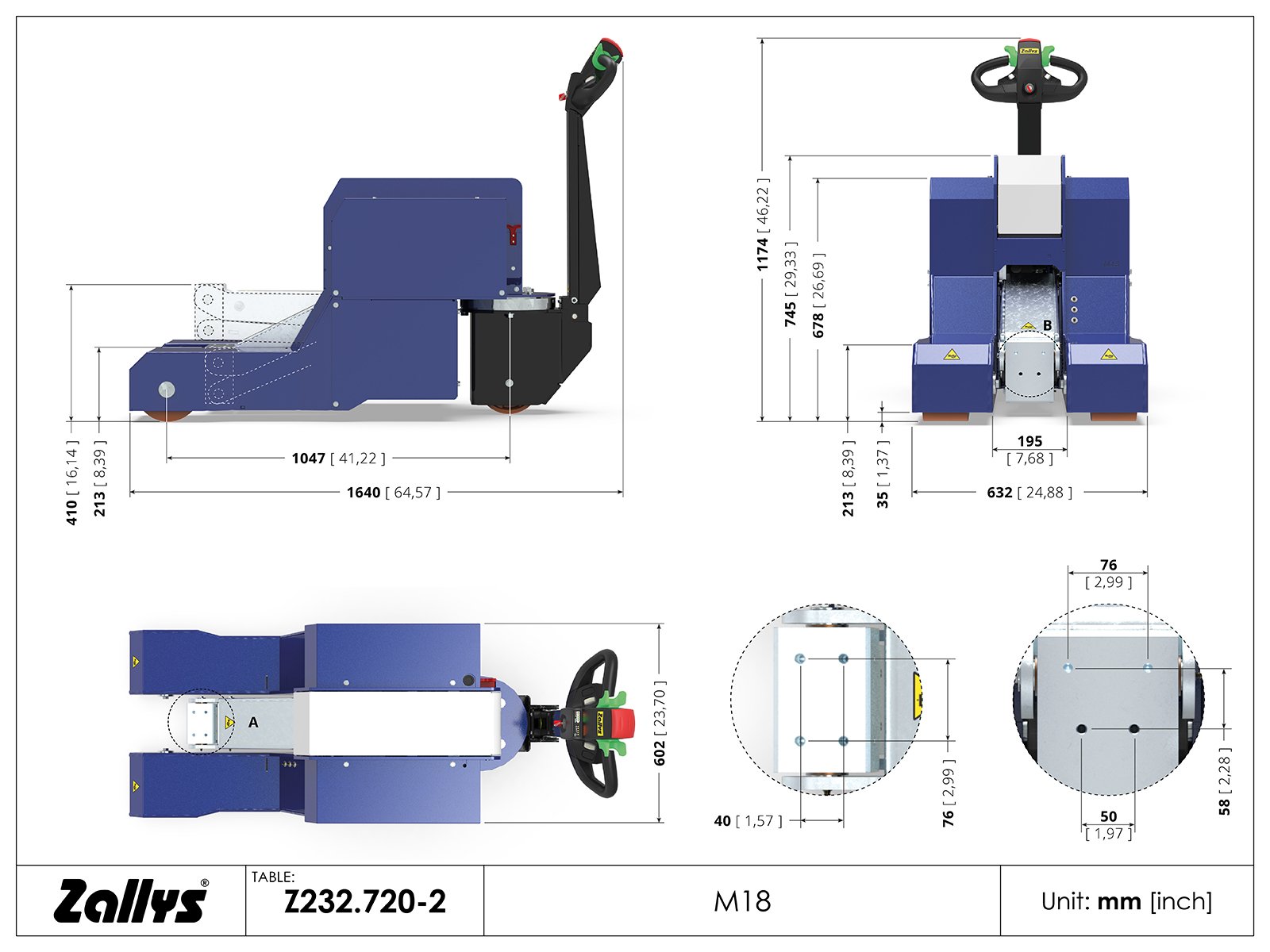 Remorqueur électrique Jobby M18 - fiche technique